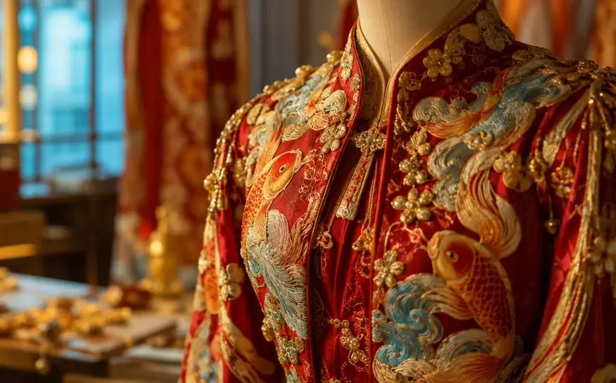 黄果短剧幕后花絮配图 - 服化道探秘：一件戏服上藏着多少条锦鲤